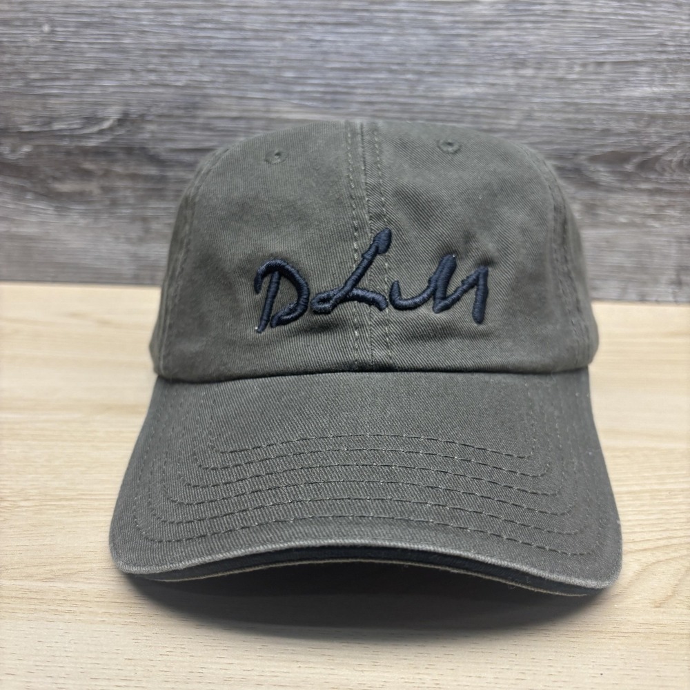 DLM Hat Cap Baseball Strap Back Mens One Size Olive Green Embroidered OTTO
